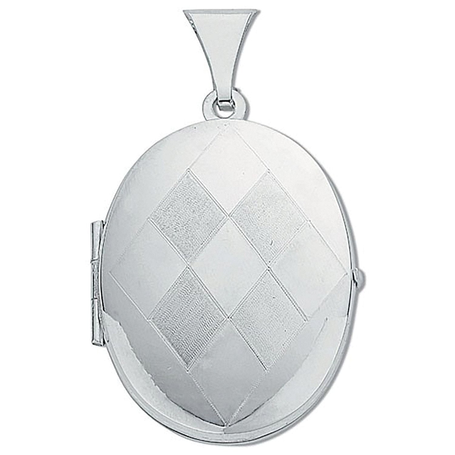 Silver Medium Engraved Oval Shaped Locket - Luxury Watch - Certified Authentic - Swiss Made – Luxury Watch by Imperial